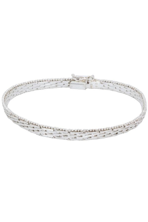 BRACELET MAILLE FANTAISIE ARGENT — vue 1
