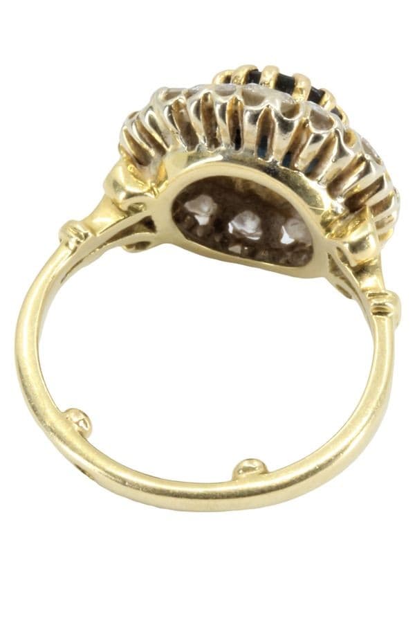 BAGUE MARGUERITE SAPHIR ET DIAMANTS — vue 6