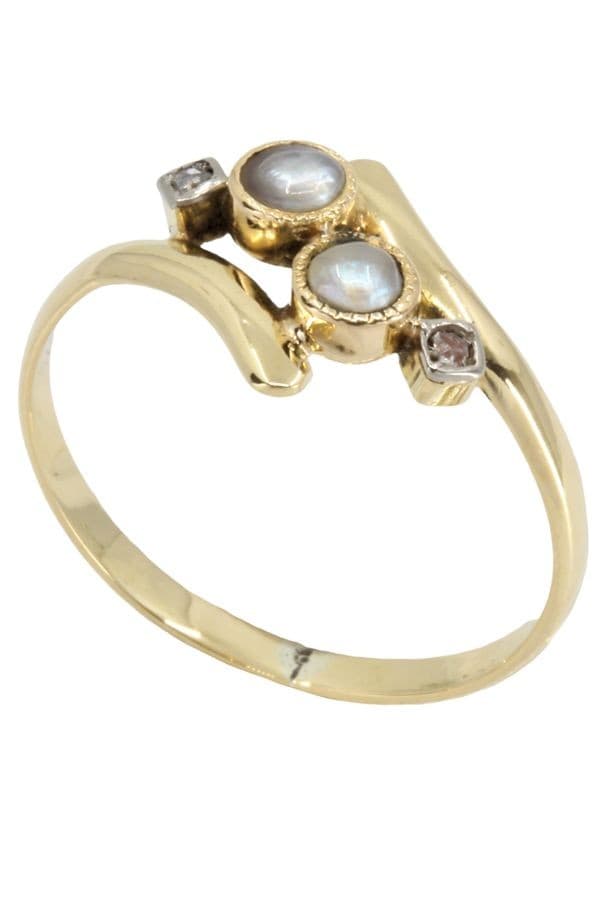 BAGUE NAPOLÉON III PERLES ET DIAMANTS — vue 4