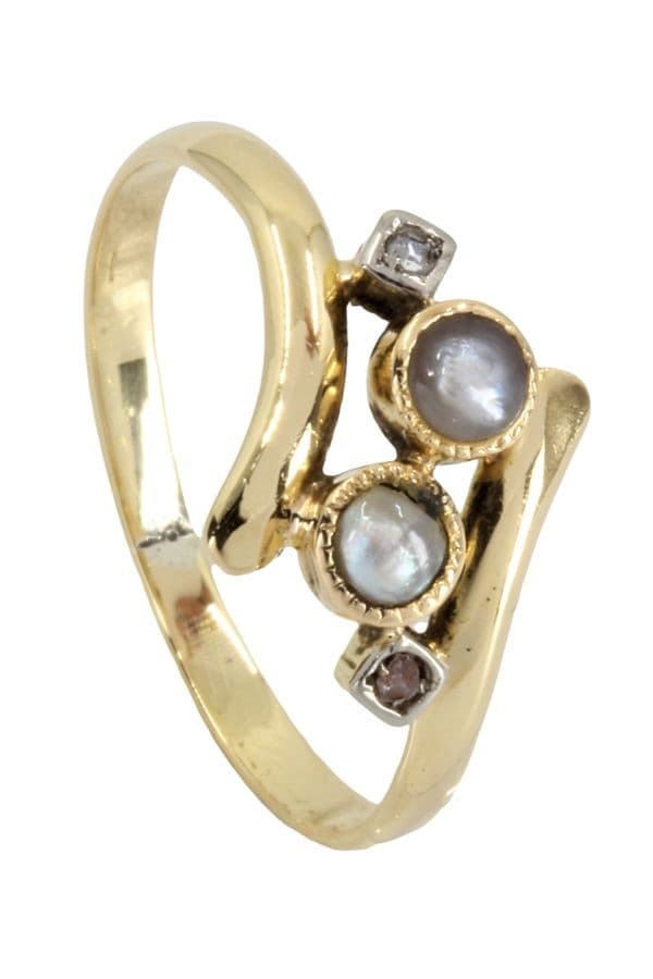 BAGUE NAPOLÉON III PERLES ET DIAMANTS — vue 5