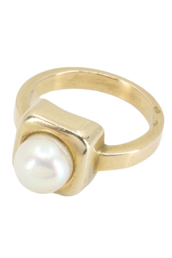 BAGUE MODERNE PERLE — vue 3