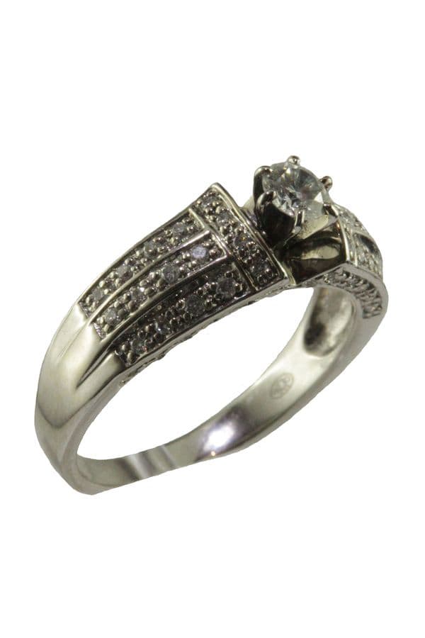 BAGUE MODERNE DIAMANTS — vue 3