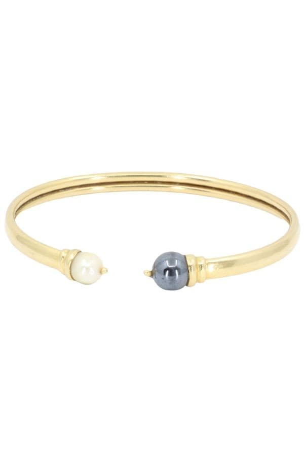 BRACELET JONC SOUPLE PERLES — vue 1
