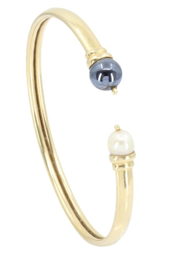 BRACELET JONC SOUPLE PERLES — vue 4
