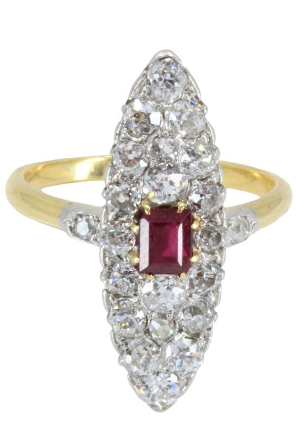 MARQUISE RUBIS ET DIAMANTS — vue 3