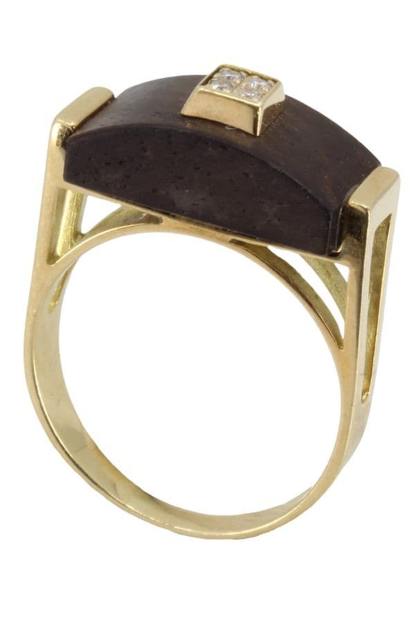 BAGUE ÉBÈNE ET DIAMANTS — vue 6