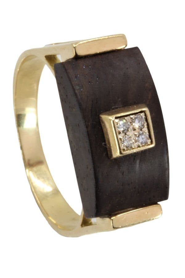 BAGUE ÉBÈNE ET DIAMANTS — vue 4
