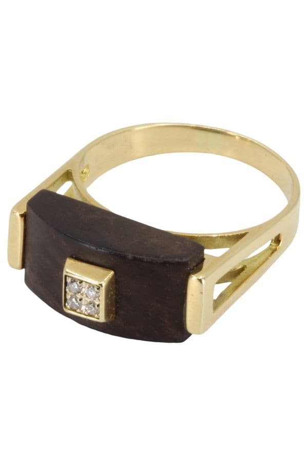 BAGUE ÉBÈNE ET DIAMANTS — vue 3