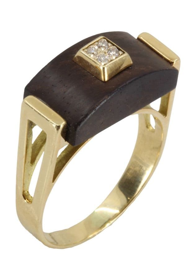 BAGUE ÉBÈNE ET DIAMANTS — vue 5