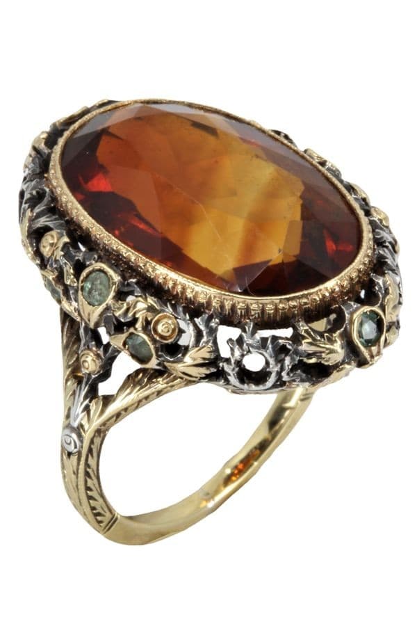 BAGUE CITRINE ET TOURMALINE — vue 3