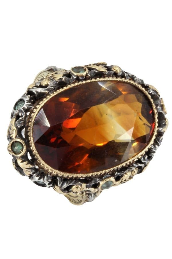 BAGUE CITRINE ET TOURMALINE — vue 5