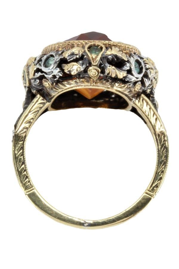 BAGUE CITRINE ET TOURMALINE — vue 6
