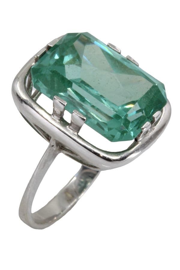 BAGUE MODERNE TOPAZE VERTE — vue 4