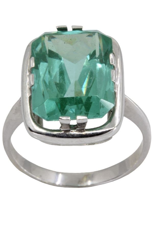 BAGUE MODERNE TOPAZE VERTE — vue 1