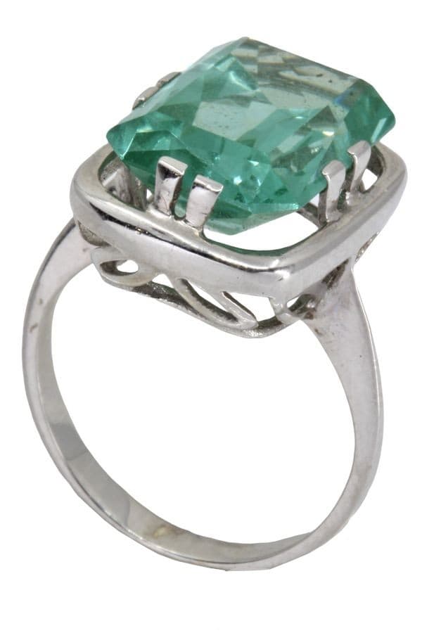 BAGUE MODERNE TOPAZE VERTE — vue 5