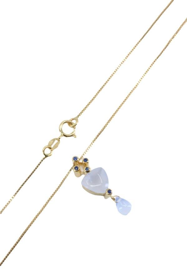 COLLIER MODERNE CALCÉDOINES ET SAPHIRS — vue 4