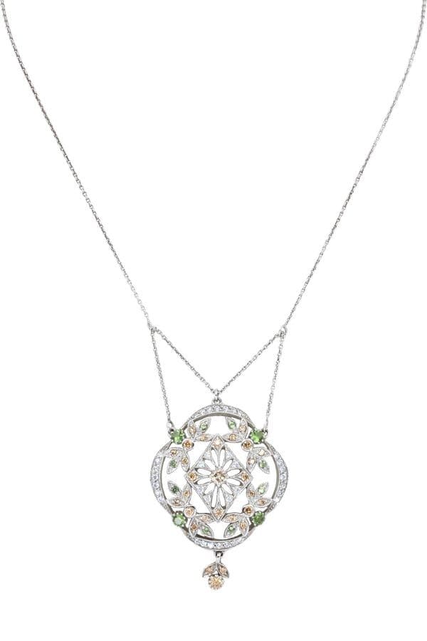 COLLIER ARGENT STYLE ART-DÉCO — vue 1