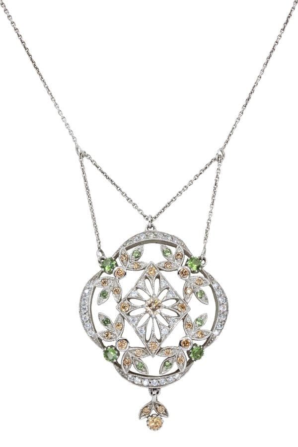 COLLIER ARGENT STYLE ART-DÉCO — vue 3