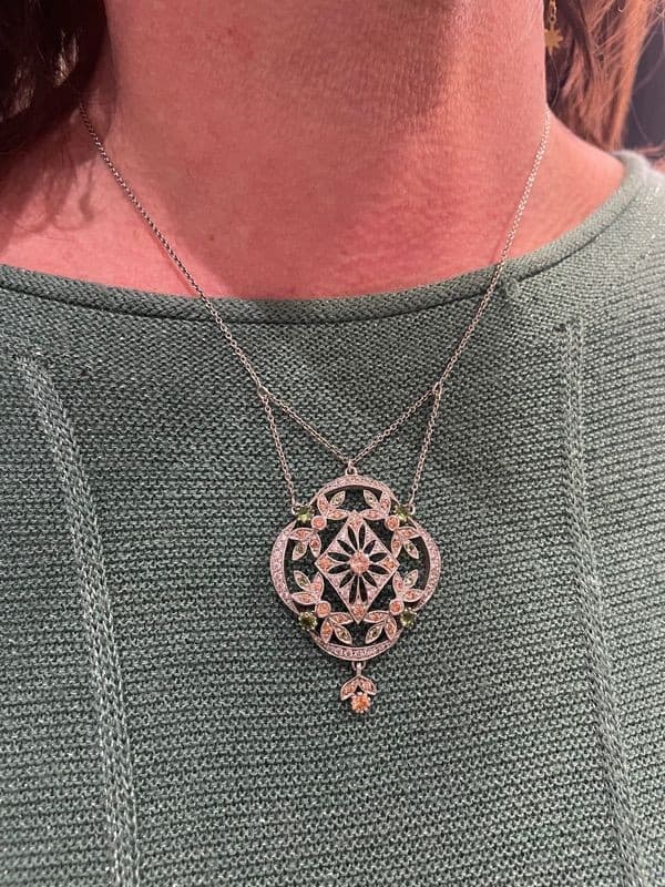 COLLIER ARGENT STYLE ART-DÉCO — vue 2