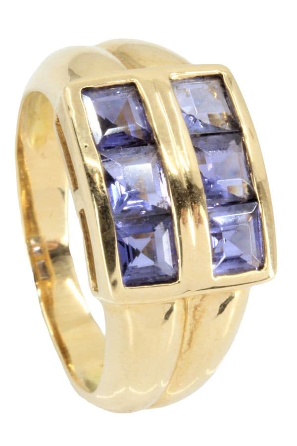 BAGUE MODERNE TANZANITES — vue 4