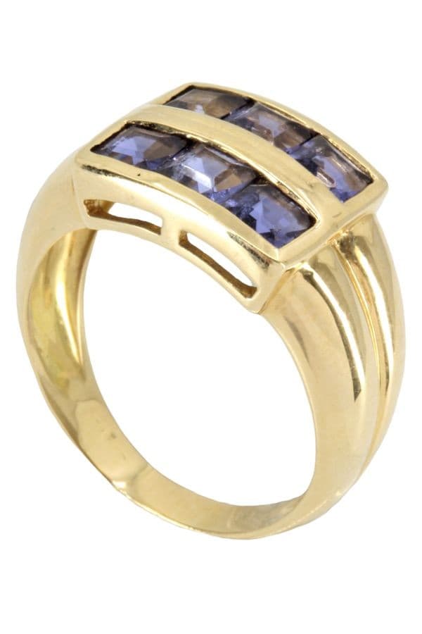 BAGUE MODERNE TANZANITES — vue 5