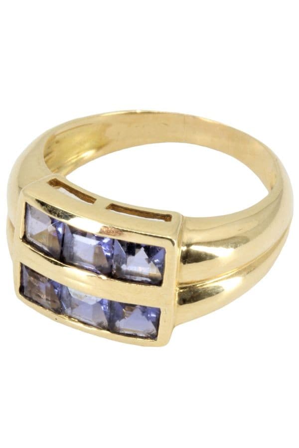 BAGUE MODERNE TANZANITES — vue 3
