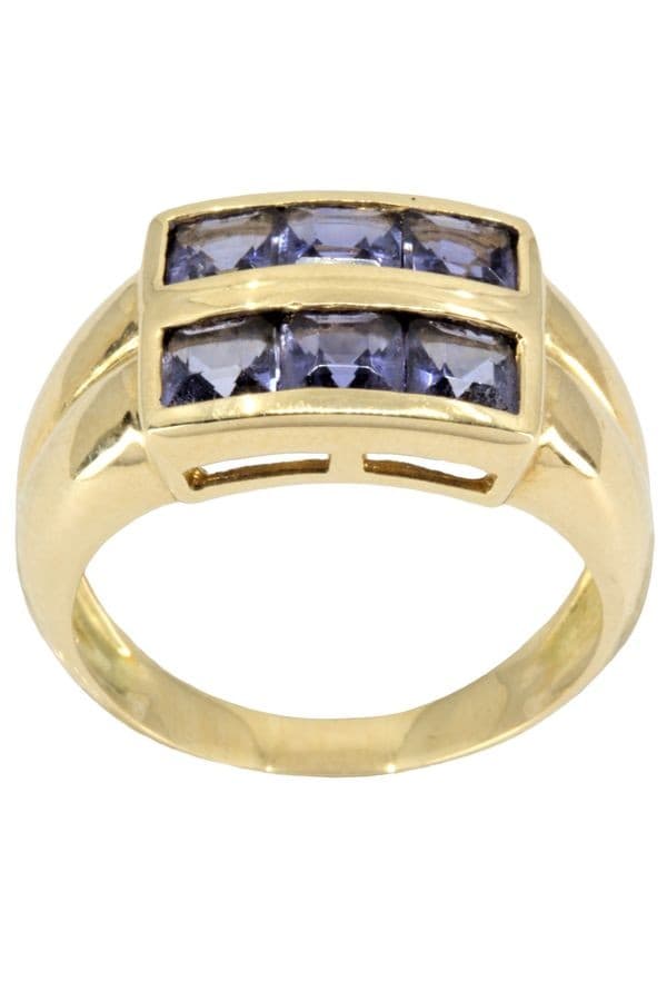 BAGUE MODERNE TANZANITES — vue 1
