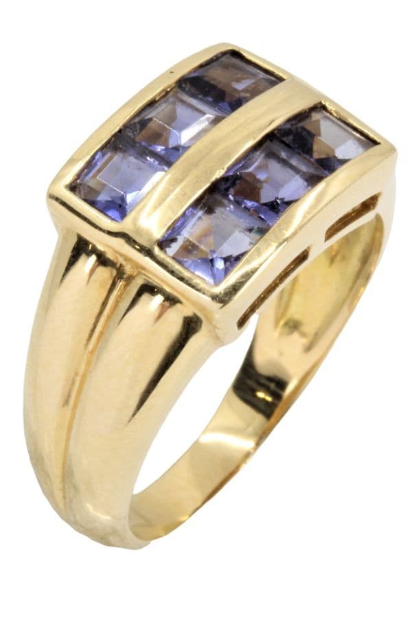 BAGUE MODERNE TANZANITES — vue 6