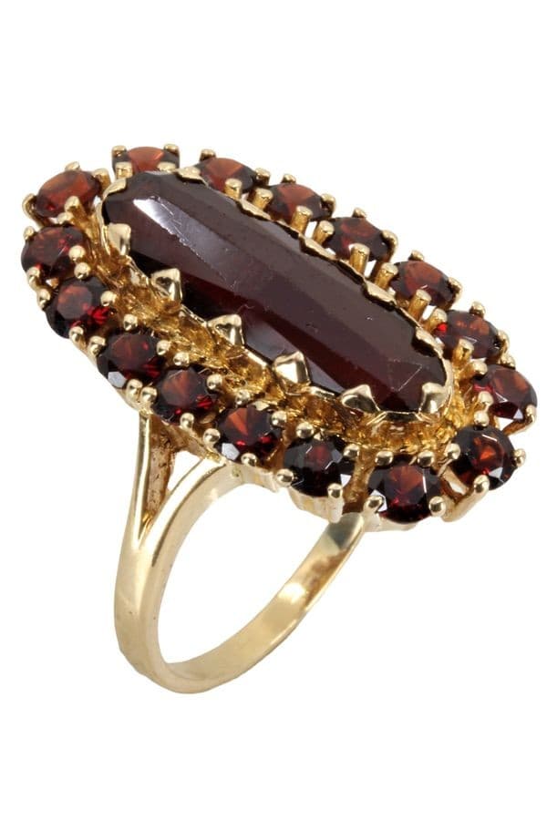 MARQUISE ANCIENNE GRENATS — vue 3