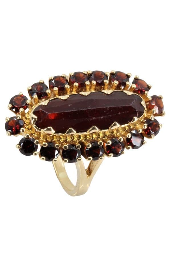 MARQUISE ANCIENNE GRENATS — vue 5