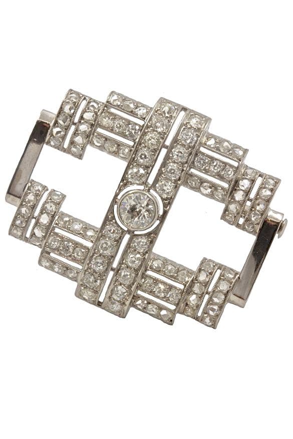 BROCHE DIAMANTS ART-DÉCO — vue 1