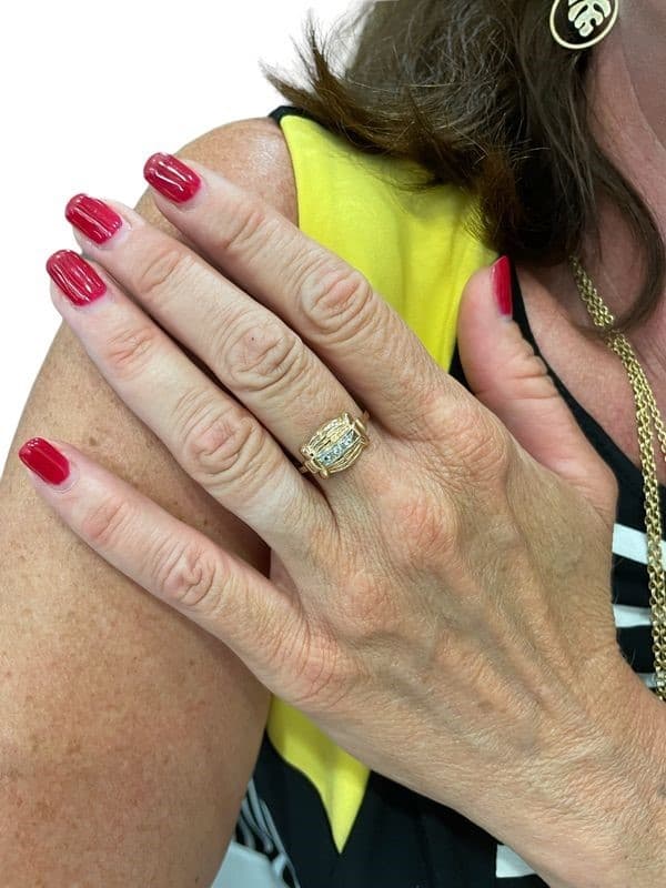 BAGUE DIAMANTS ANNÉES 50' — vue 2