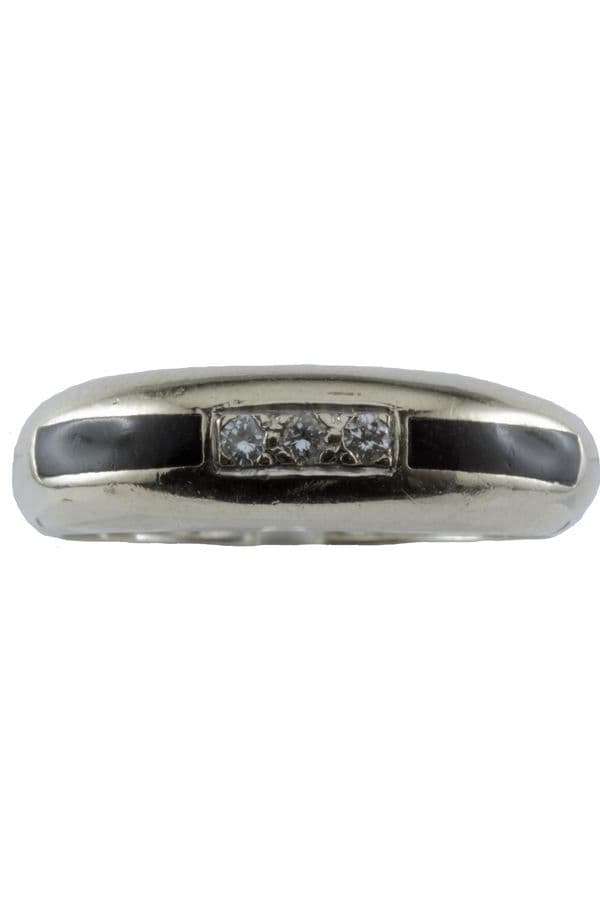 BAGUE ONYX ET DIAMANTS — vue 3