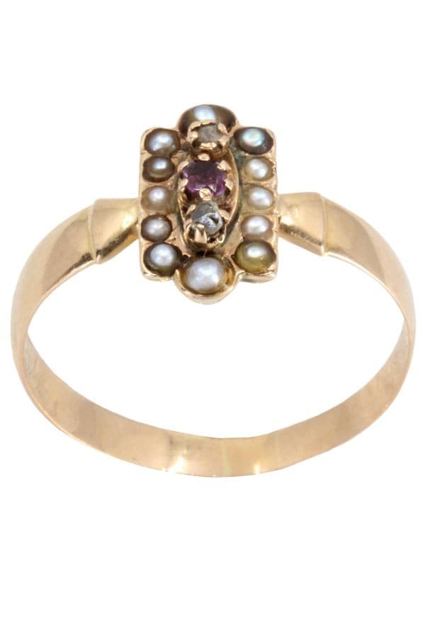 BAGUE NAPOLÉON III PERLES — vue 1