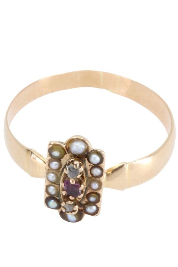 BAGUE NAPOLÉON III PERLES — vue 3