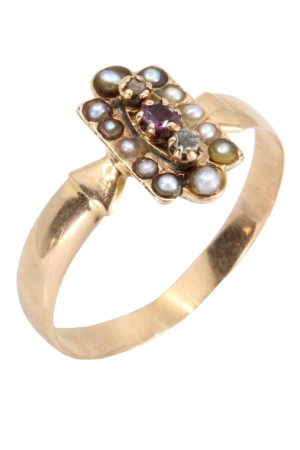BAGUE NAPOLÉON III PERLES — vue 4