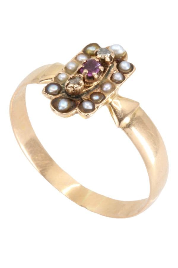 BAGUE NAPOLÉON III PERLES — vue 5