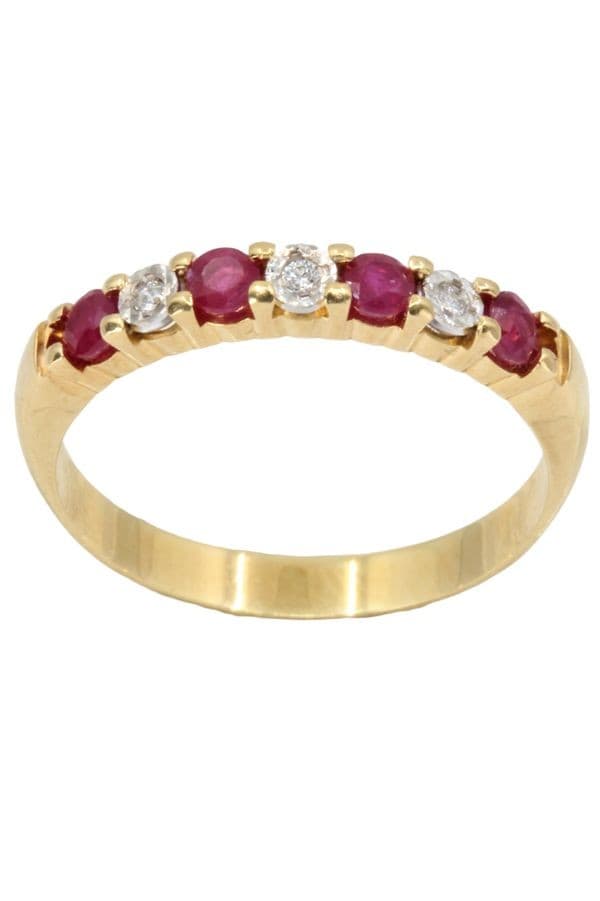 DEMI-ALLIANCE RUBIS ET DIAMANTS — vue 1