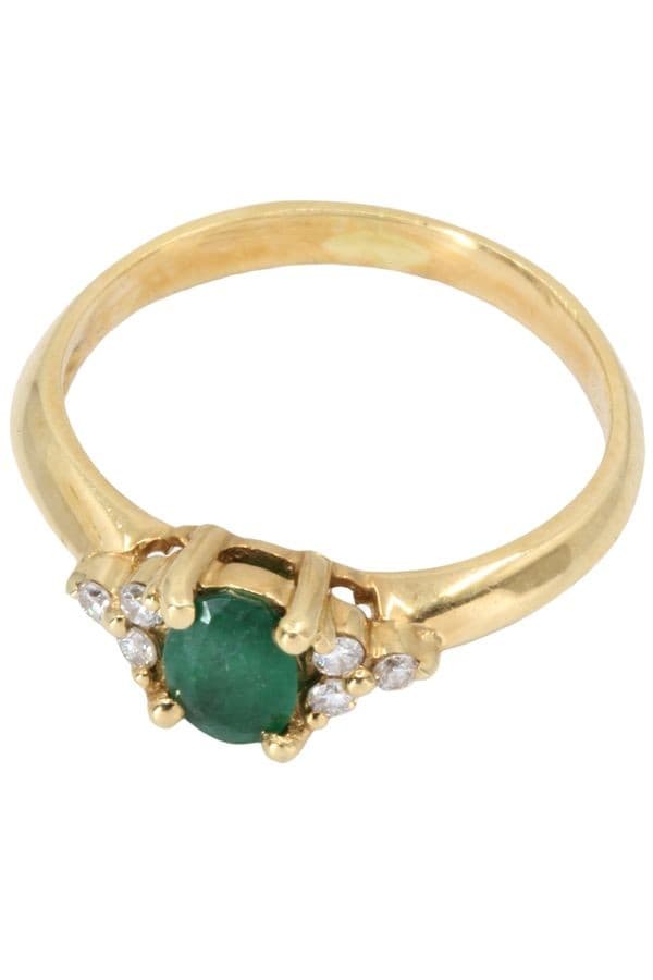 BAGUE MODERNE ÉMERAUDE ET DIAMANTS — vue 3