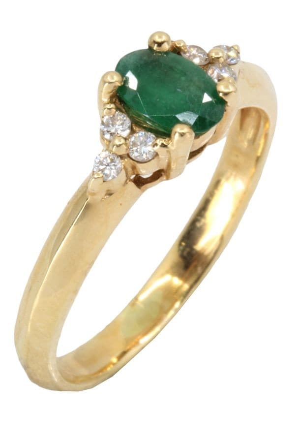 BAGUE MODERNE ÉMERAUDE ET DIAMANTS — vue 5