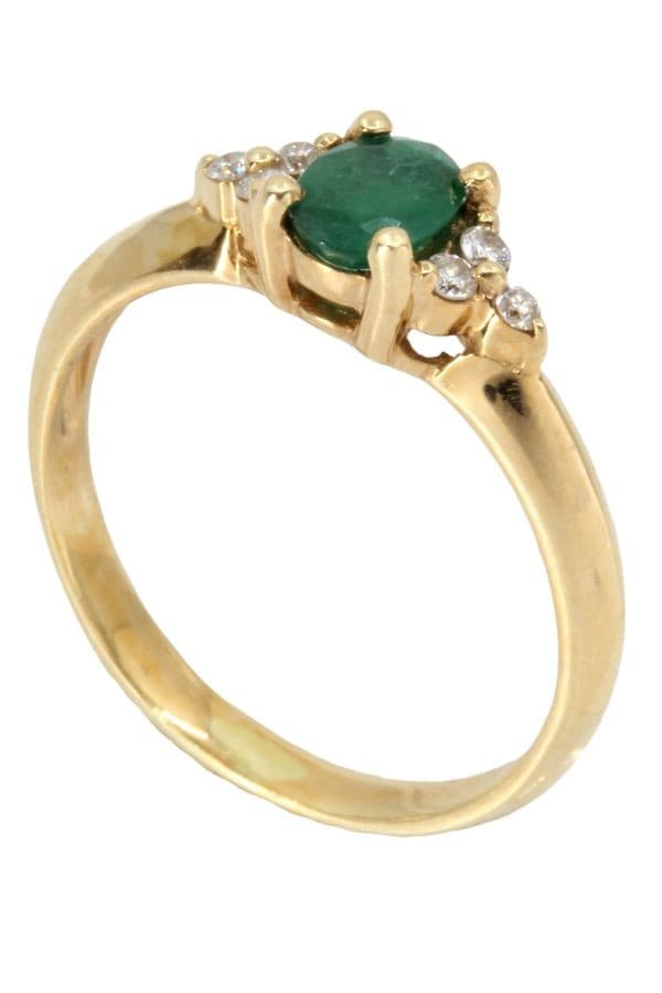 BAGUE MODERNE ÉMERAUDE ET DIAMANTS — vue 6