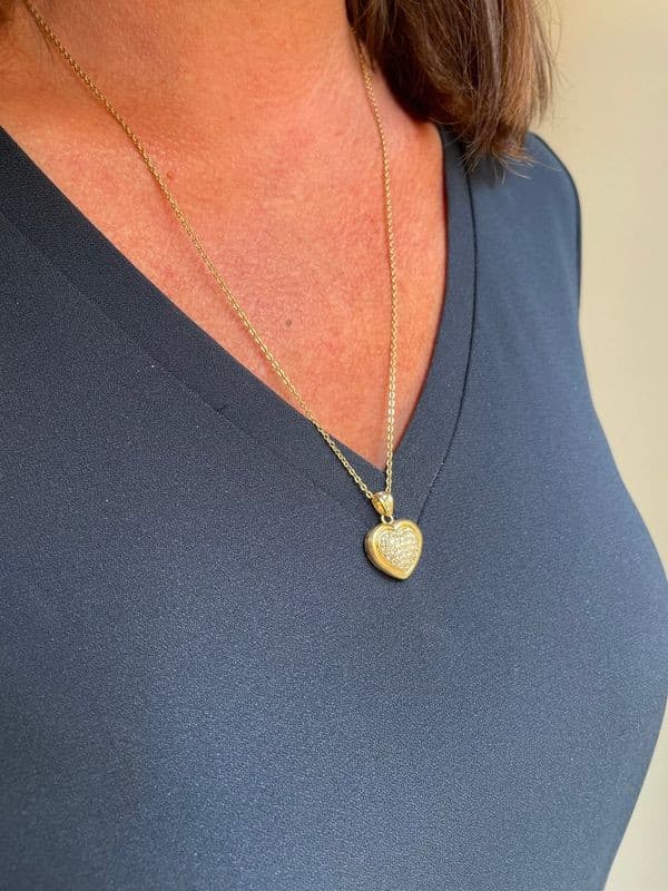 PENDENTIF COEUR DIAMANTÉ — vue 2