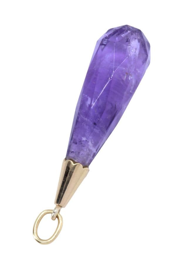 PENDENTIF ANCIEN GOUTTE AMÉTHYSTE — vue 3