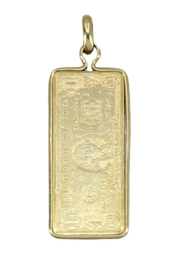 PENDENTIF BILLET ONE DOLLAR — vue 1