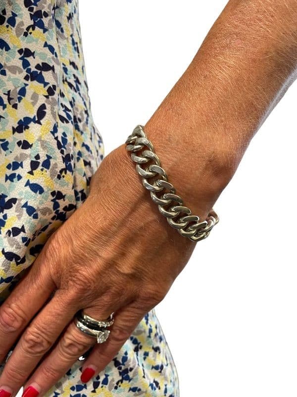 BRACELET ARGENT MAILLE GOURMETTE — vue 2