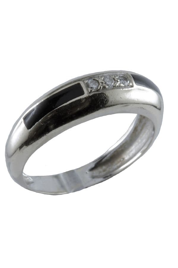 BAGUE ONYX ET DIAMANTS — vue 4