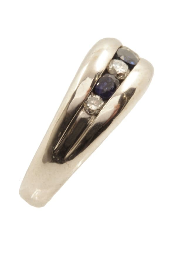 BAGUE JONC MODERNE SAPHIRS ET DIAMANTS — vue 3