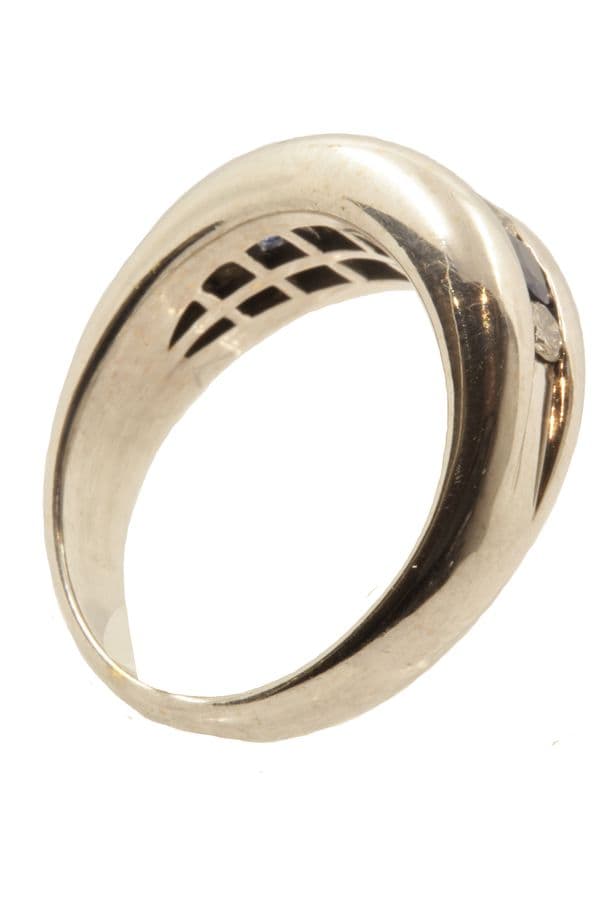 BAGUE JONC MODERNE SAPHIRS ET DIAMANTS — vue 4