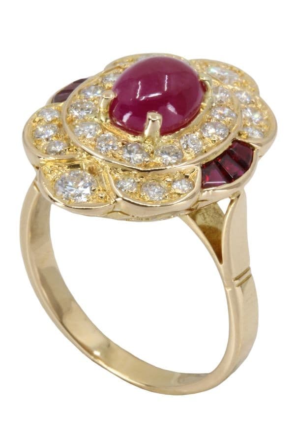 BAGUE MODERNE RUBIS ET DIAMANTS — vue 6