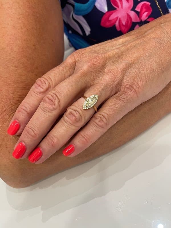 BAGUE MARQUISE DIAMANTS — vue 2